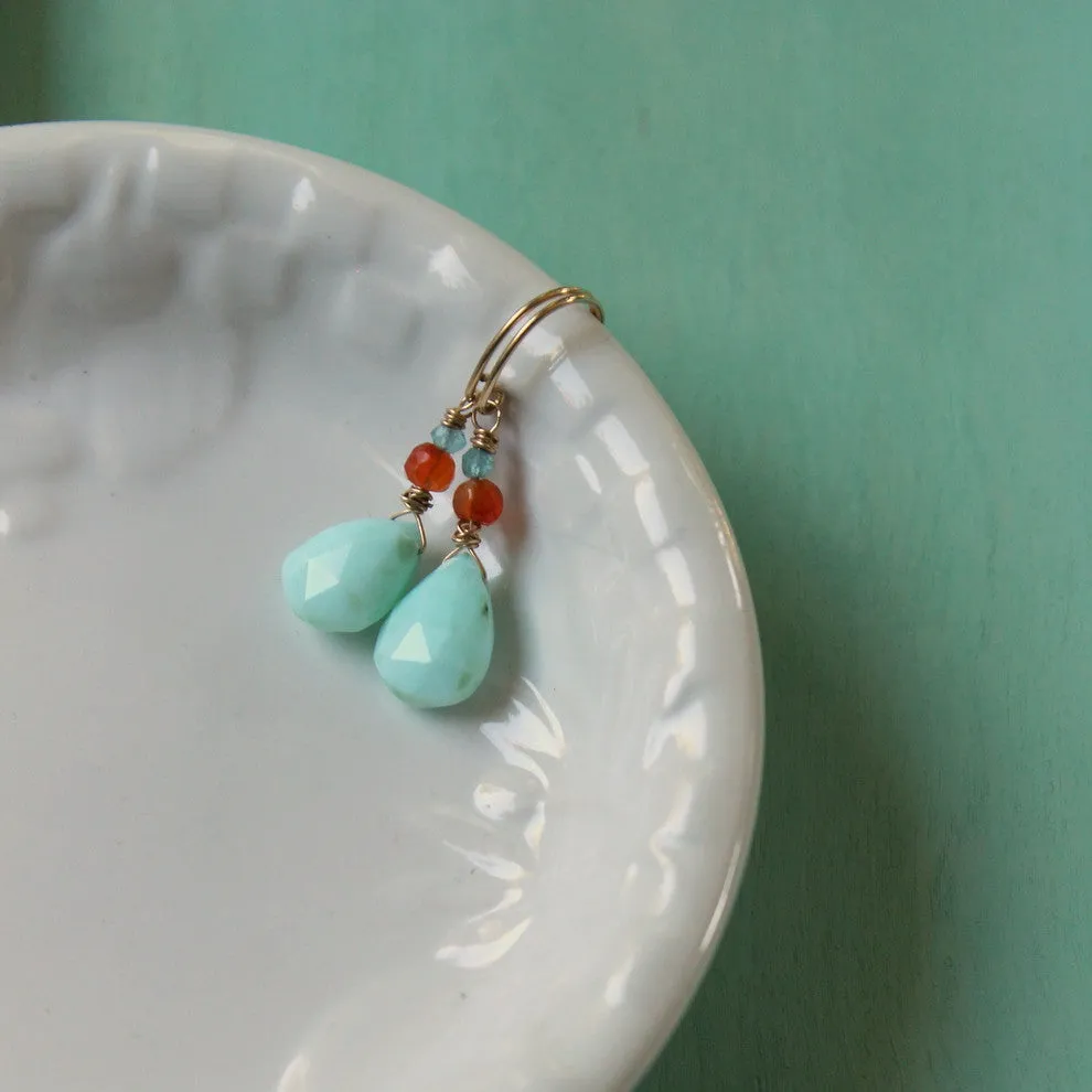 Peruvian Opal and Carnelian Gemstone Earrings as Seen on Jane the Virgin