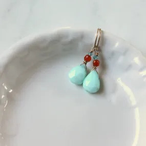 Peruvian Opal and Carnelian Gemstone Earrings as Seen on Jane the Virgin