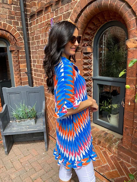 Pleated Zig Zag Print Tunic Katie