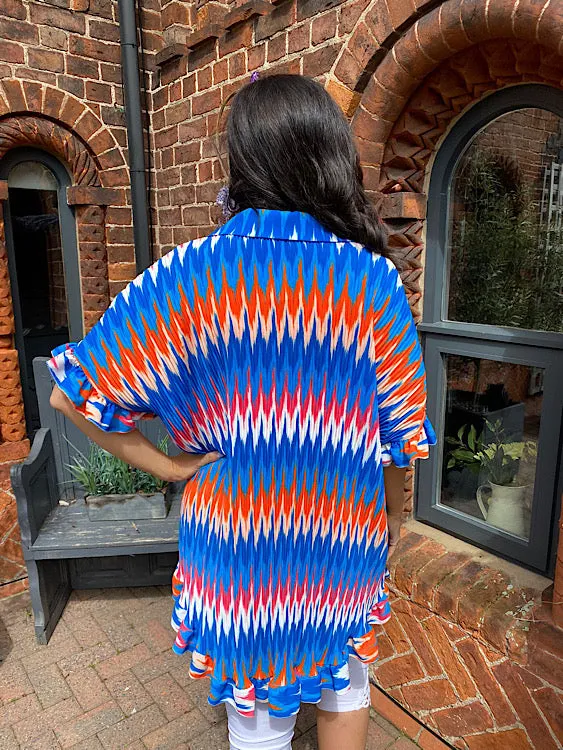 Pleated Zig Zag Print Tunic Katie