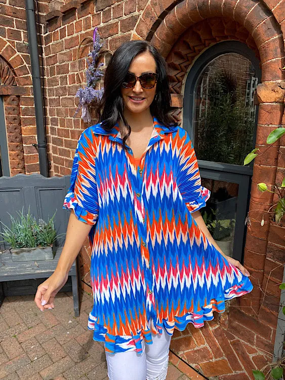 Pleated Zig Zag Print Tunic Katie