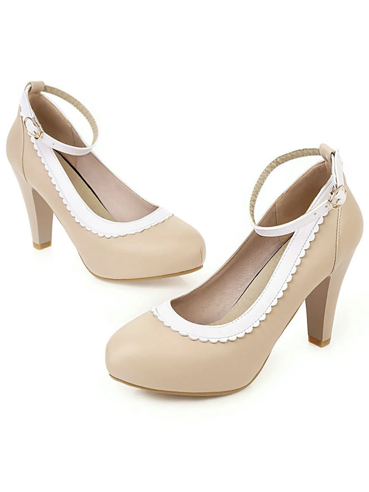 Retro Ankle Strap High Heels Shoes