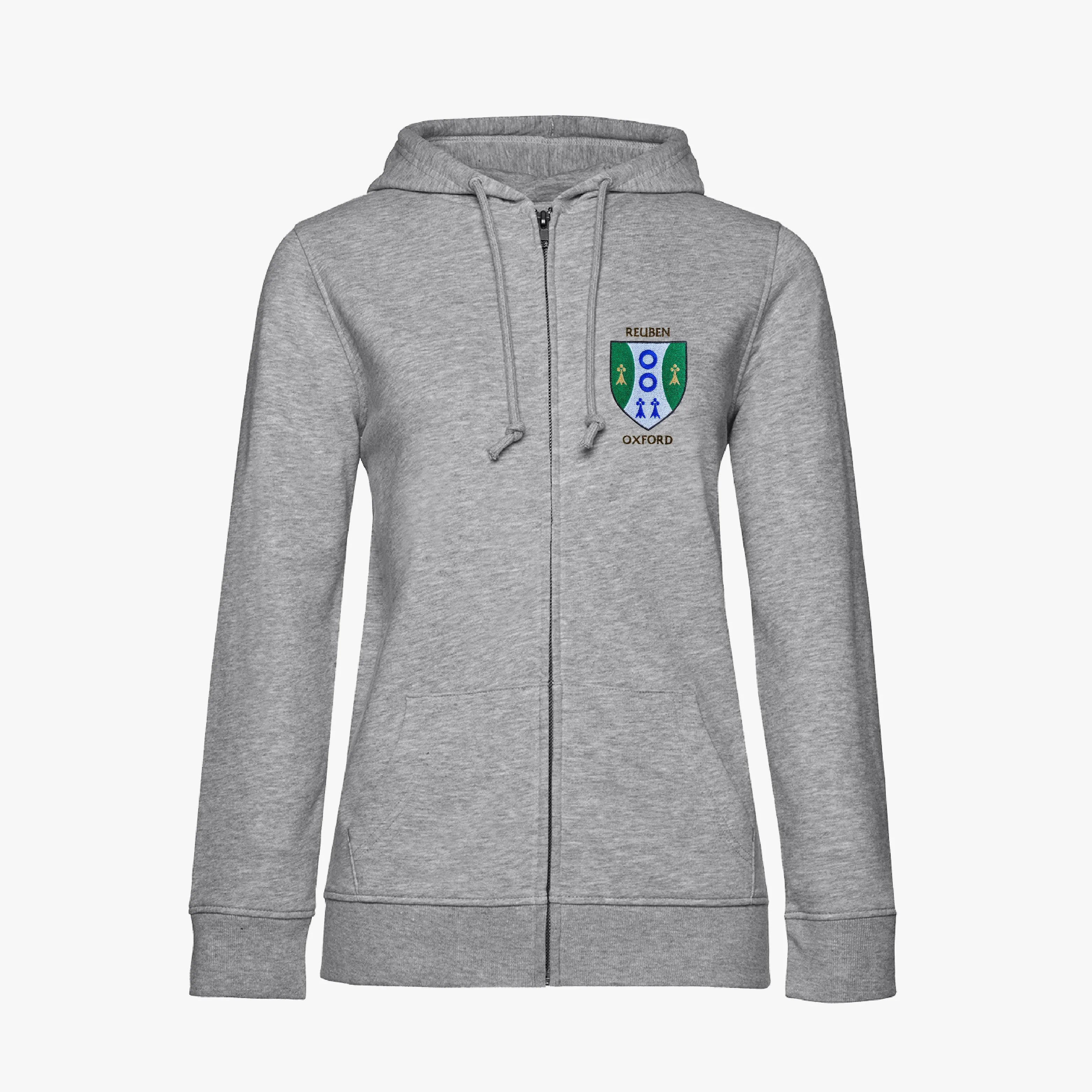 Reuben College Ladies Organic Embroidered Zip Hoodie