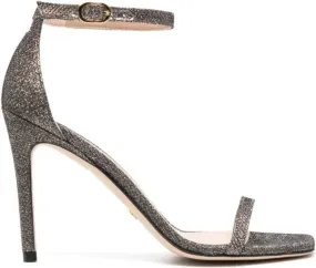 Stuart Weitzman Nudistsong 110mm glitter sandals Grey