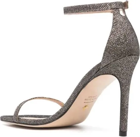 Stuart Weitzman Nudistsong 110mm glitter sandals Grey