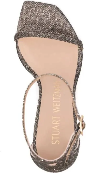 Stuart Weitzman Nudistsong 110mm glitter sandals Grey