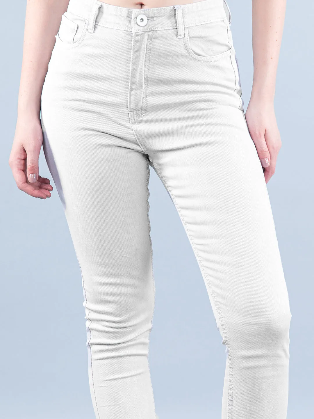 Taupe Skinny Fit Jeans For Women