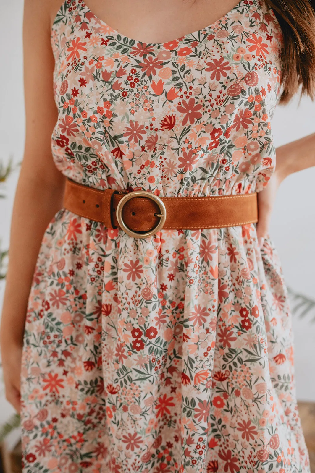 The Jenny Suede Belt by FRNCH - Brown