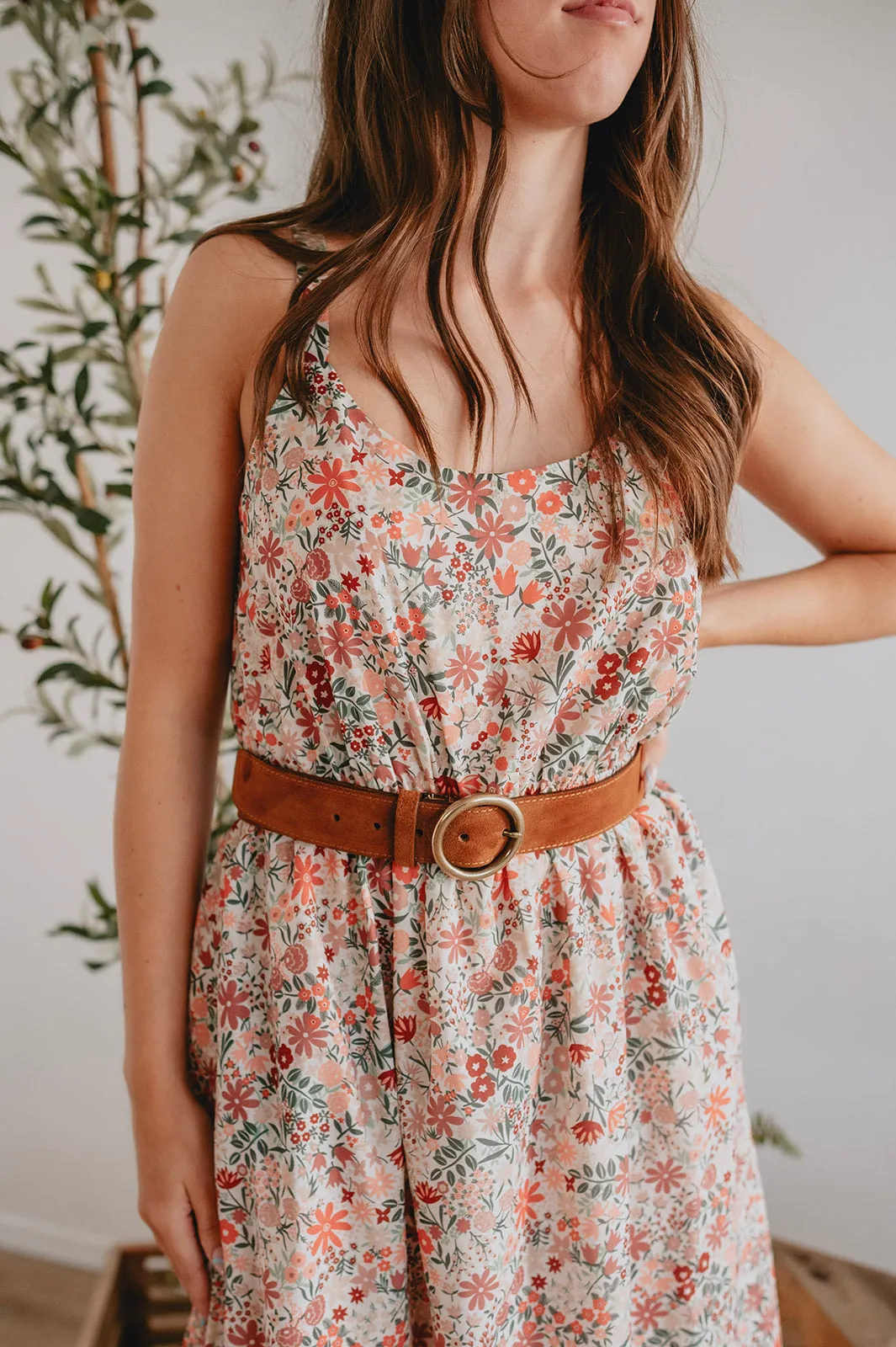 The Jenny Suede Belt by FRNCH - Brown