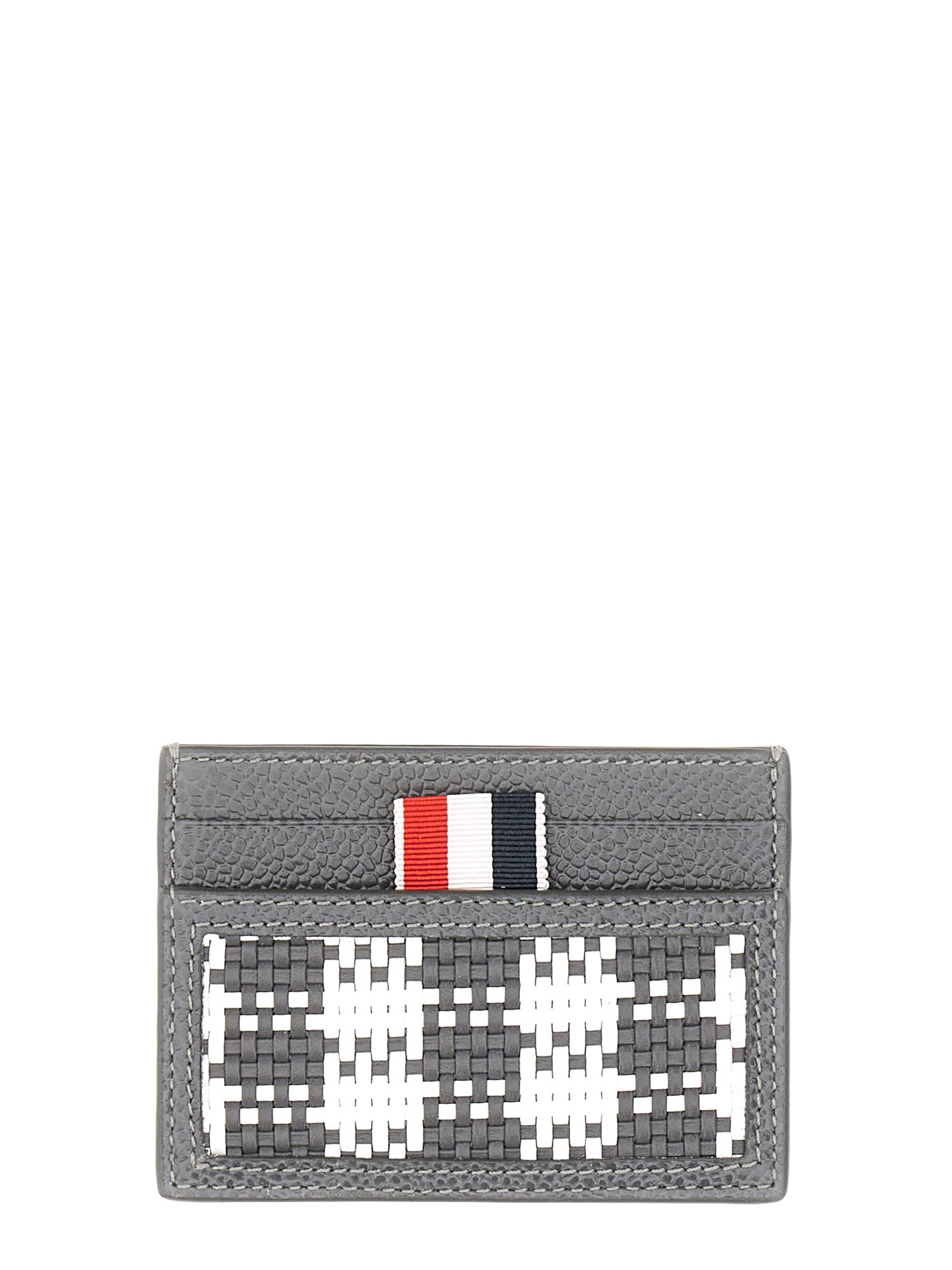 THOM BROWNE    WOVEN LEATHER CARD CASE