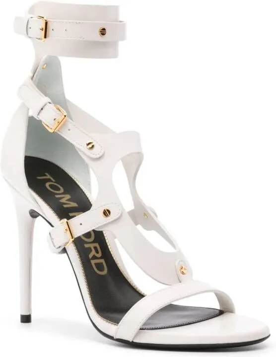 TOM FORD 115mm buckle-fastening leather sandals White