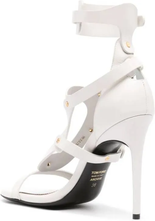 TOM FORD 115mm buckle-fastening leather sandals White