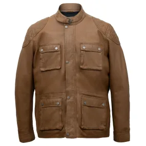 Trent: Men's Sand Leather Coat