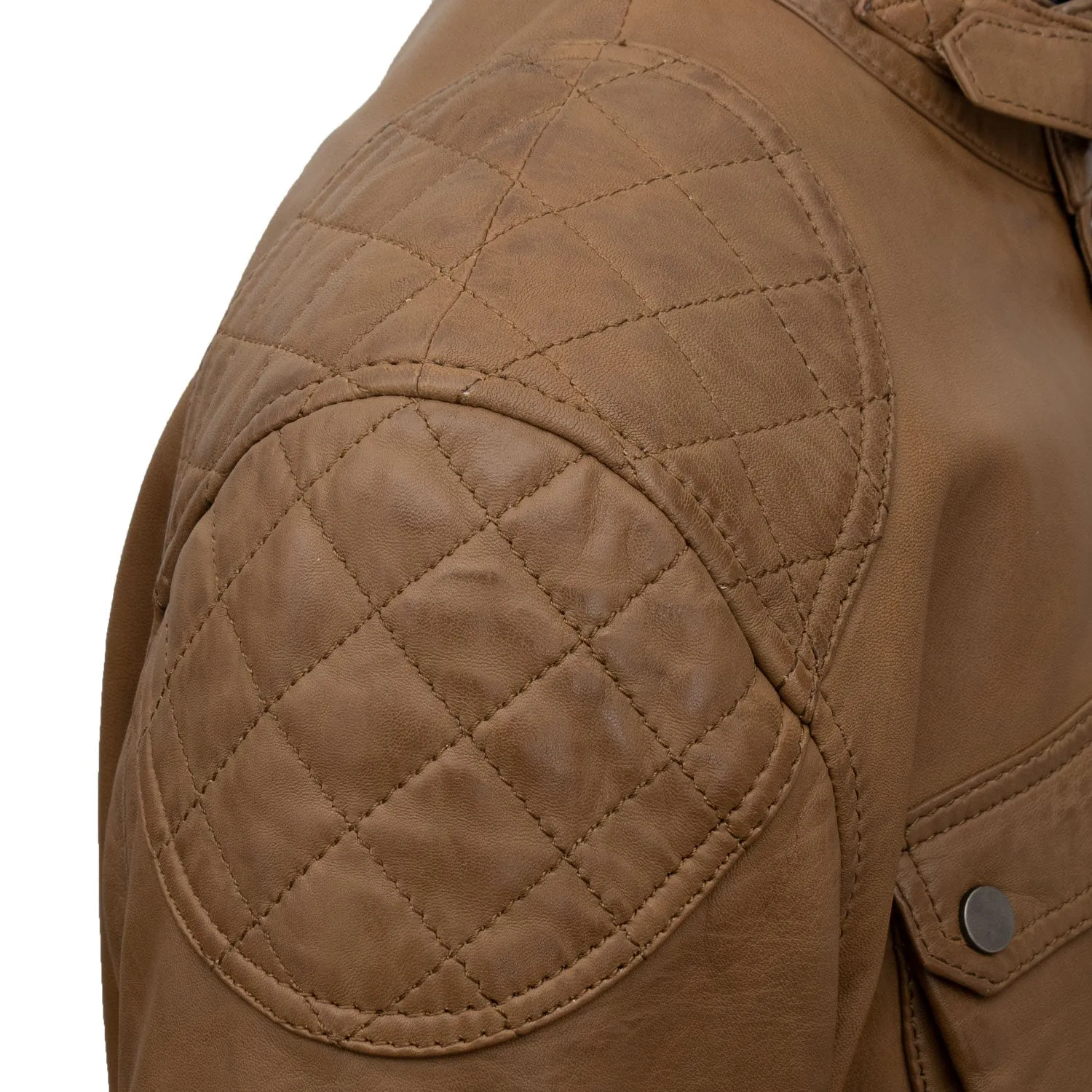 Trent: Men's Sand Leather Coat