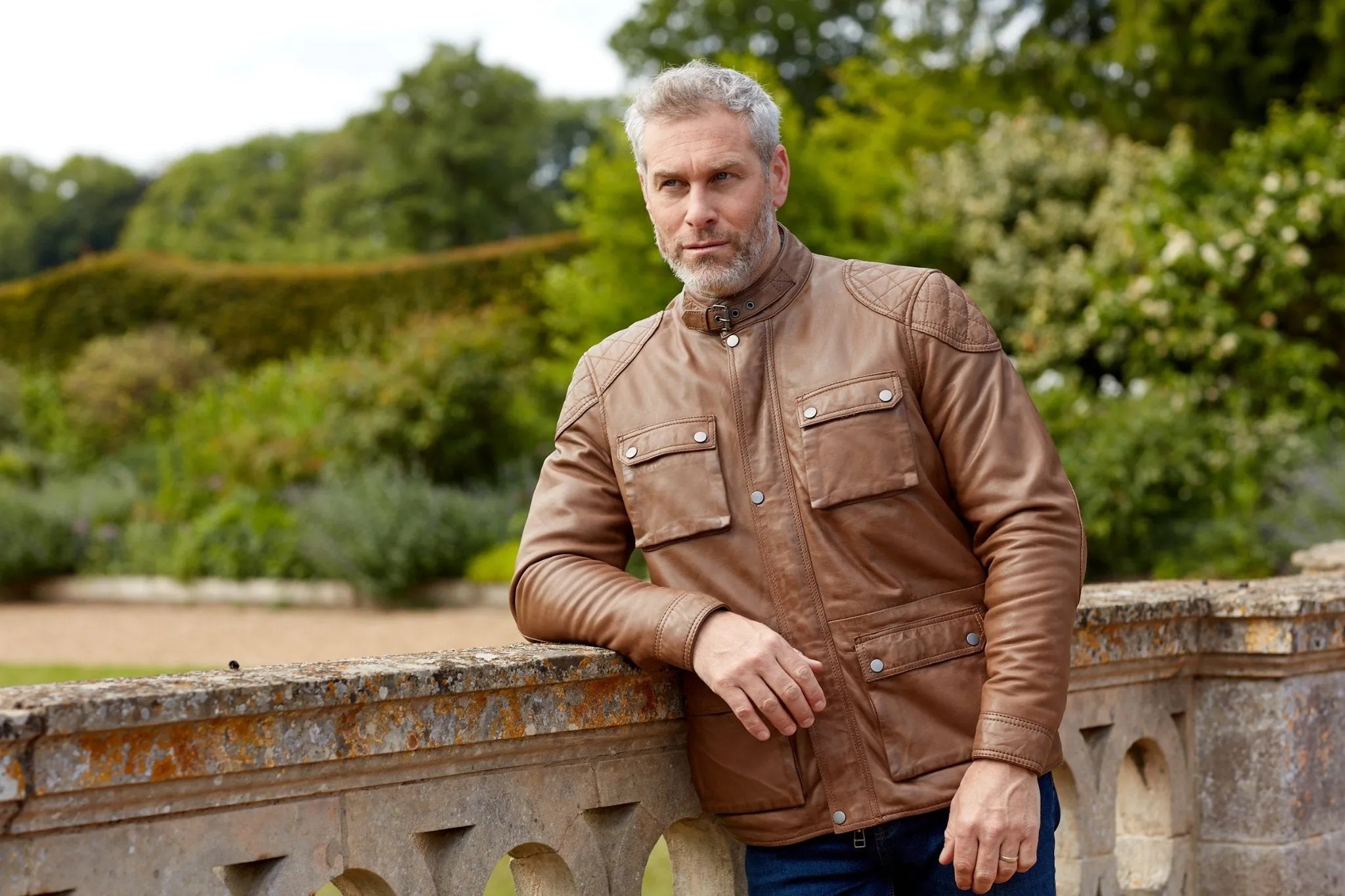 Trent: Men's Sand Leather Coat