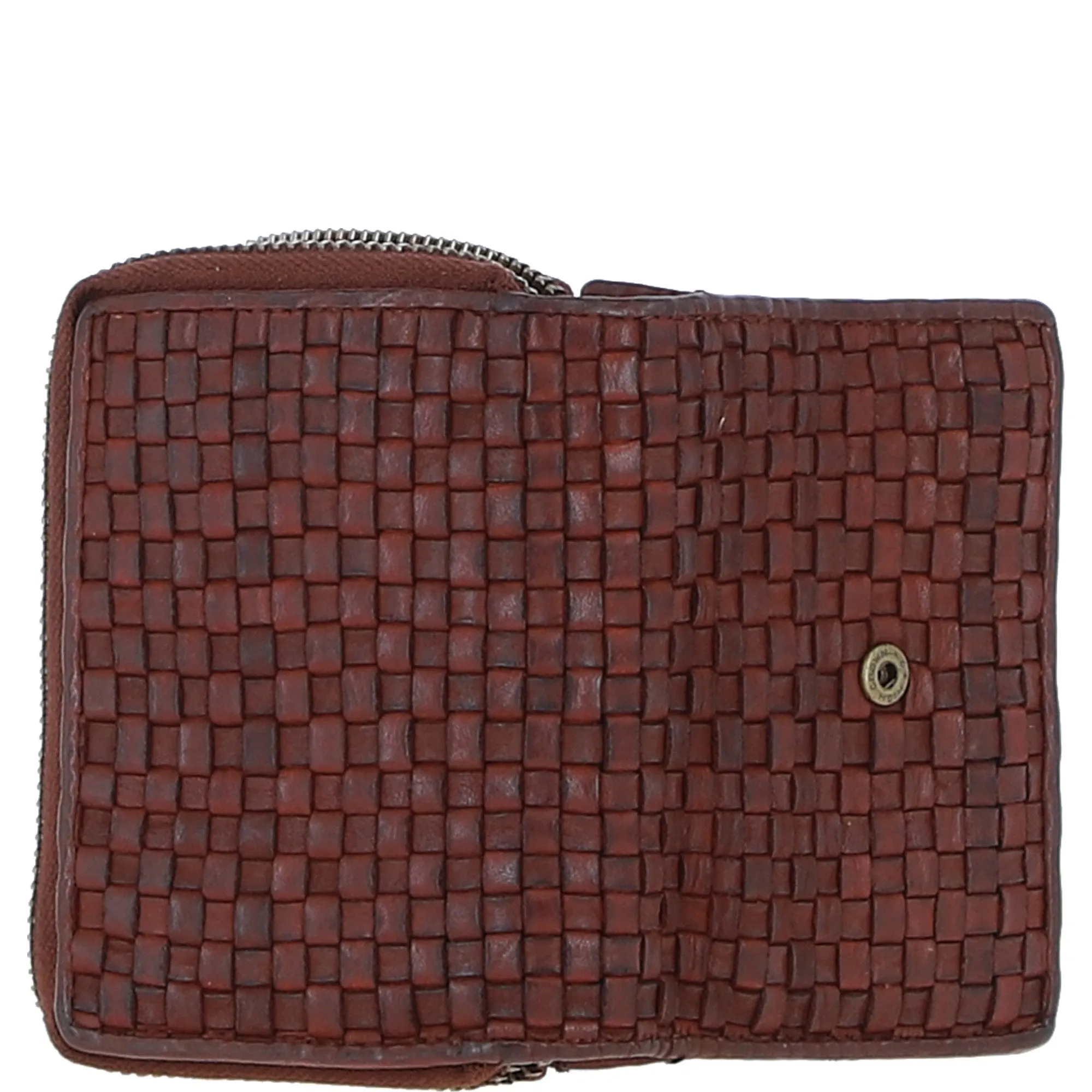 Vintage Woven Leather 7 Card Purse Cognac :  D-82