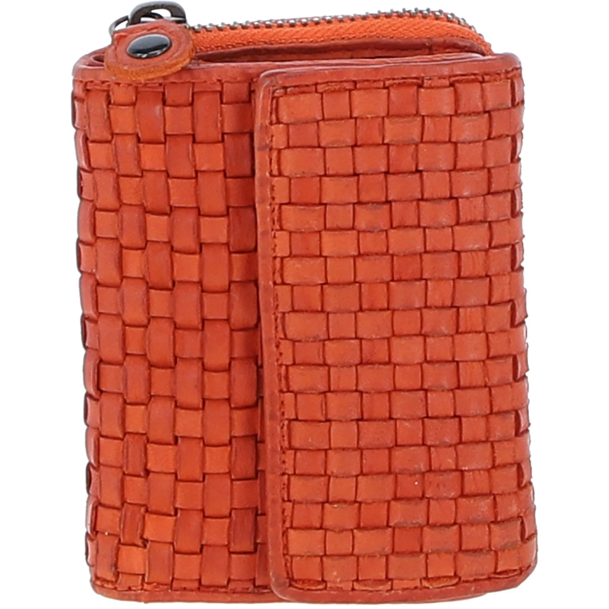 Vintage Woven Leather 7 Card Purse Orange:  D-82