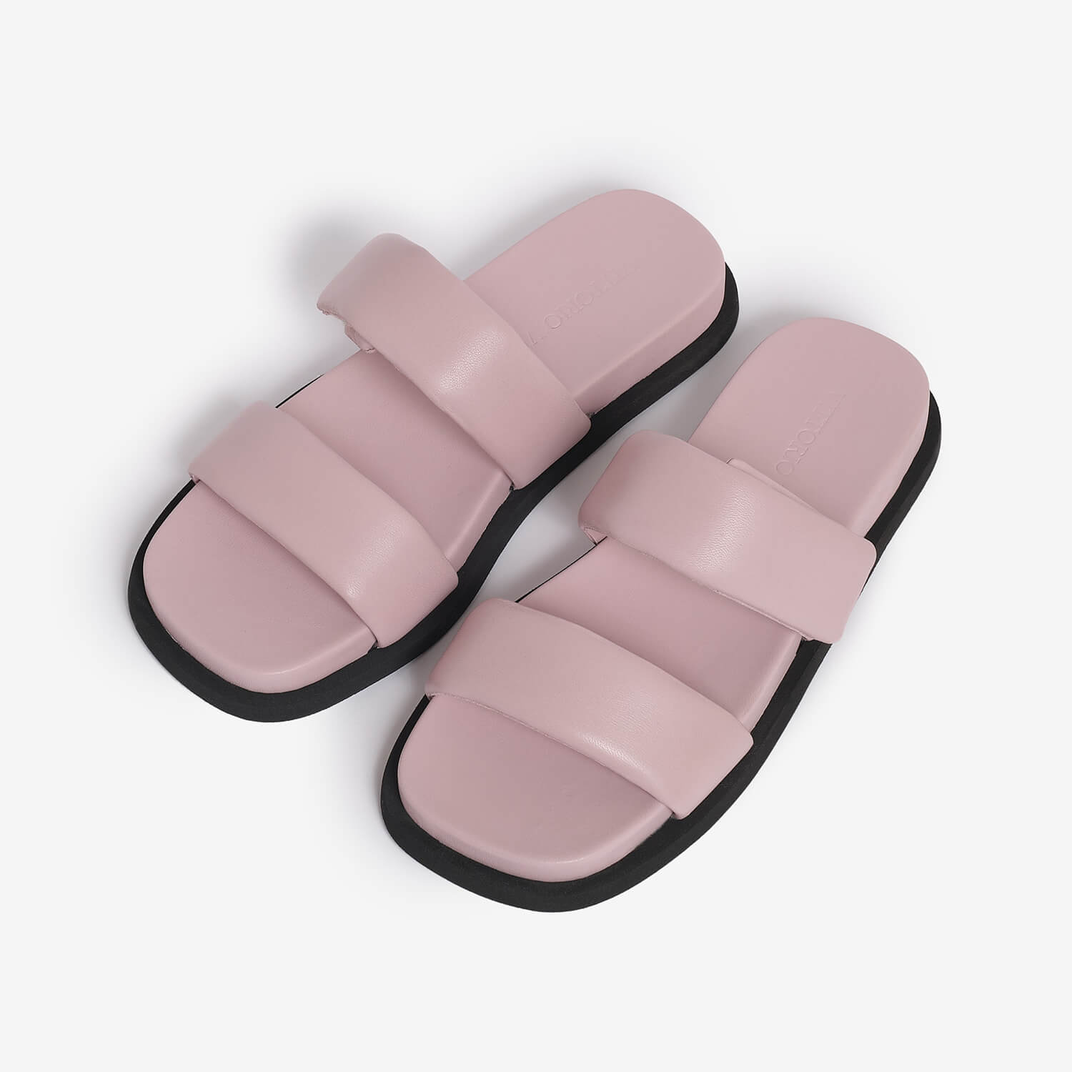 Women's leather slider sandal