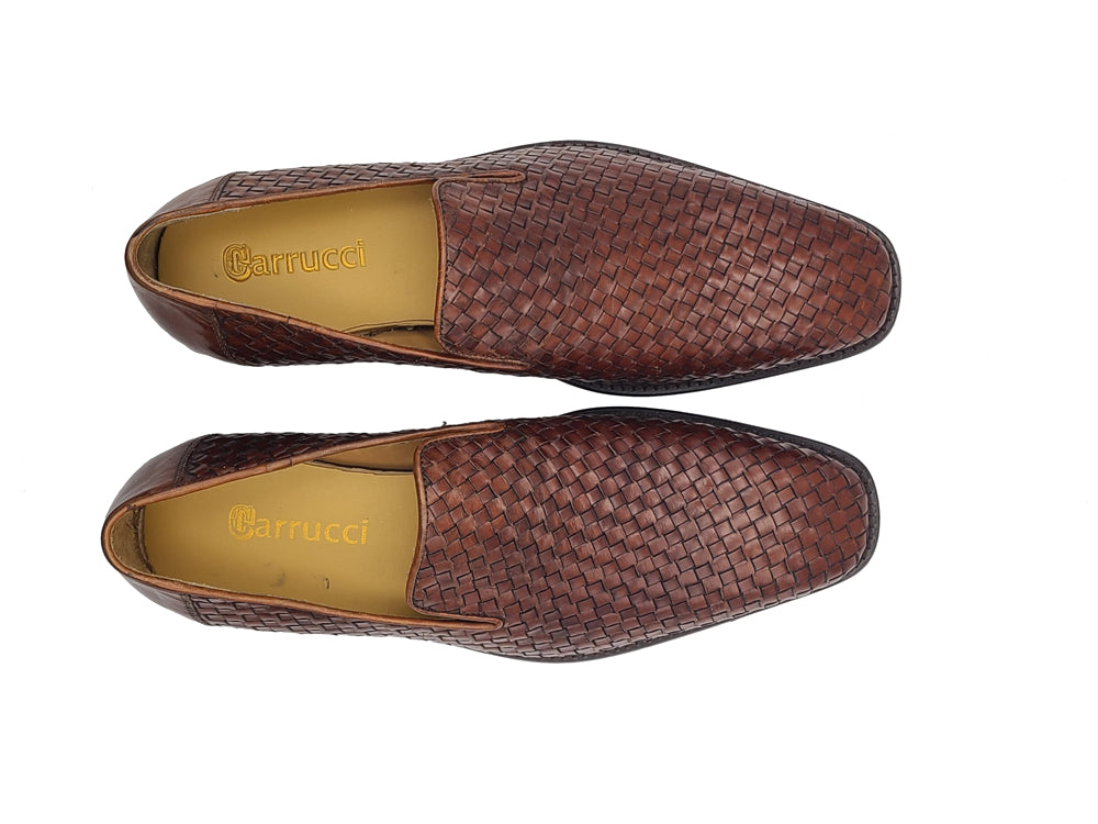 Woven Calfskin Oxford Leather Sole