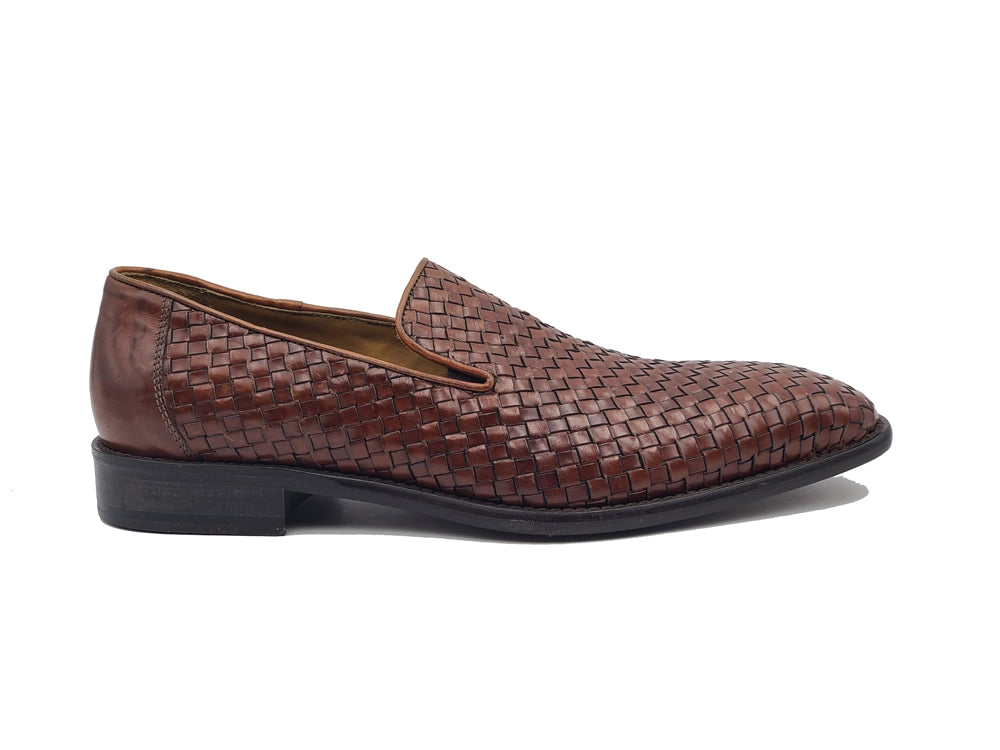 Woven Calfskin Oxford Leather Sole