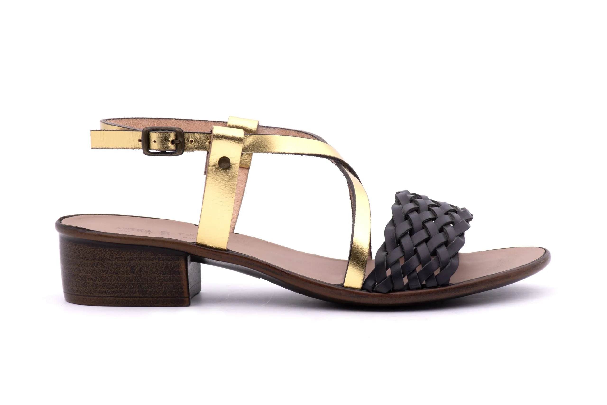 Woven leather sandal