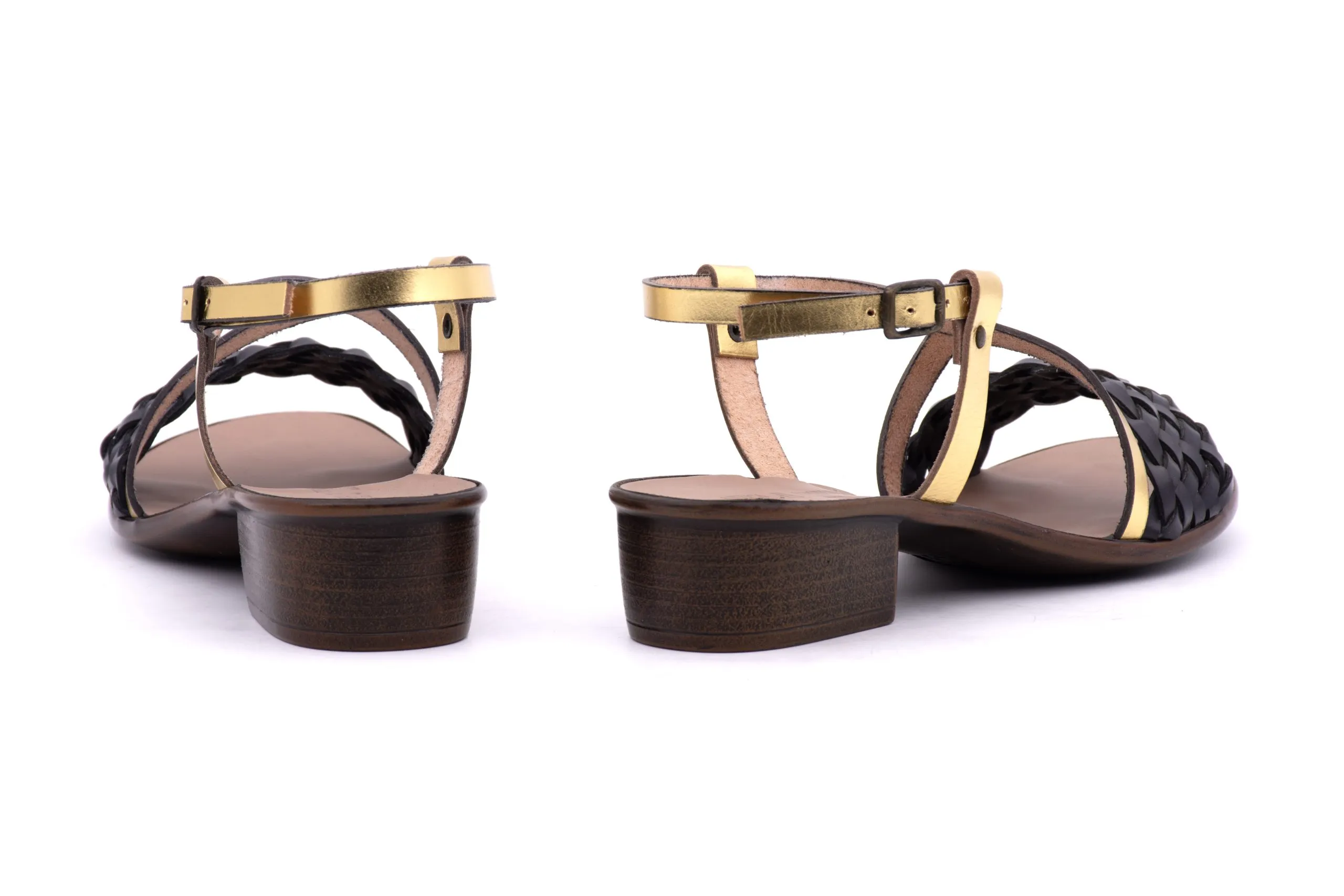 Woven leather sandal