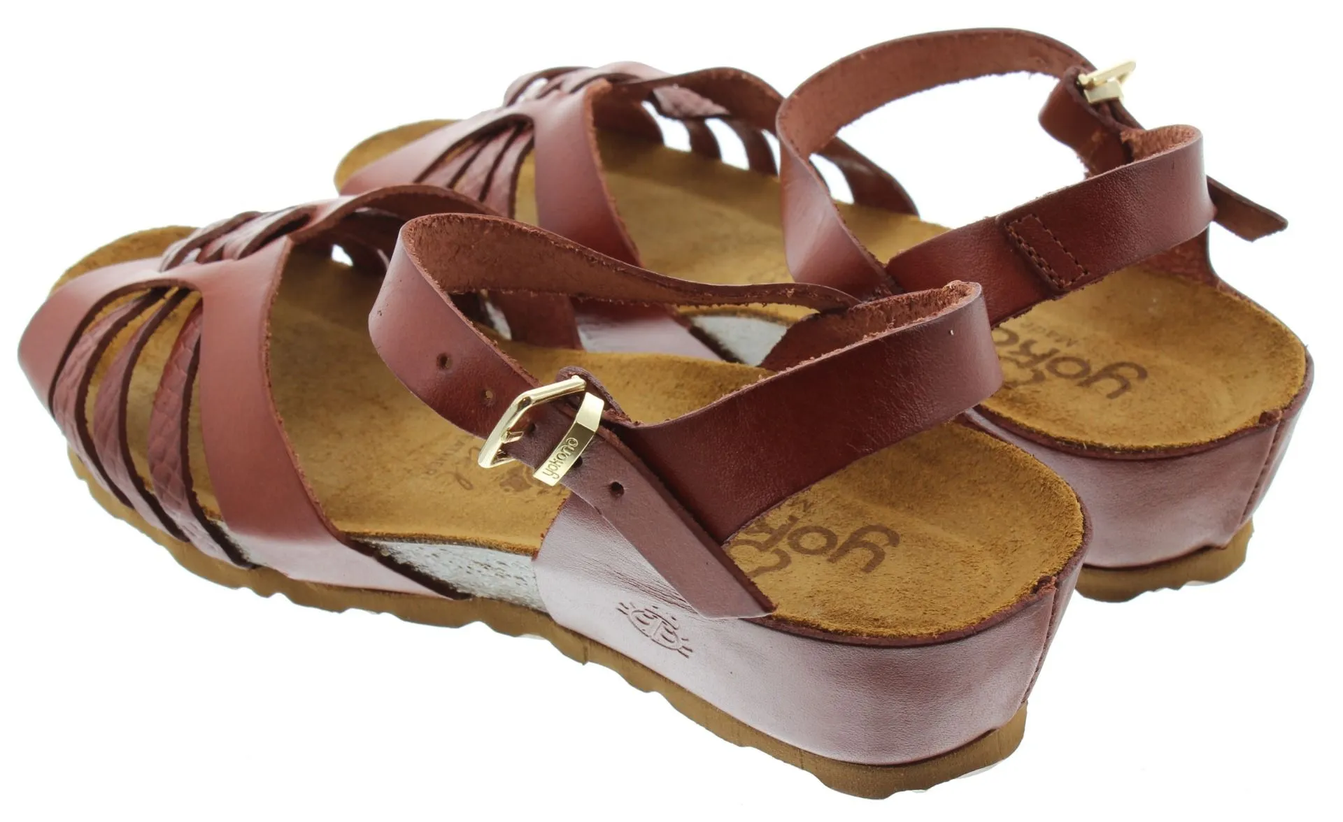 YOKONO Ladies Monaco 185 Flat Sandals In Tan