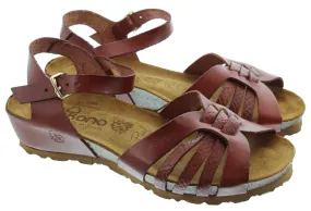 YOKONO Ladies Monaco 185 Flat Sandals In Tan