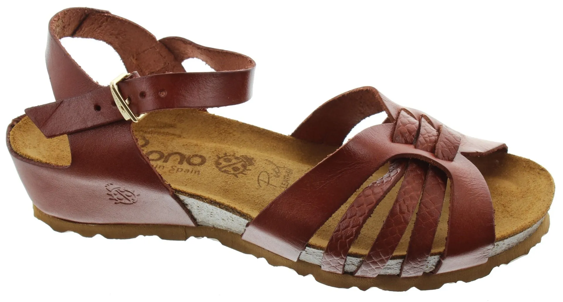 YOKONO Ladies Monaco 185 Flat Sandals In Tan